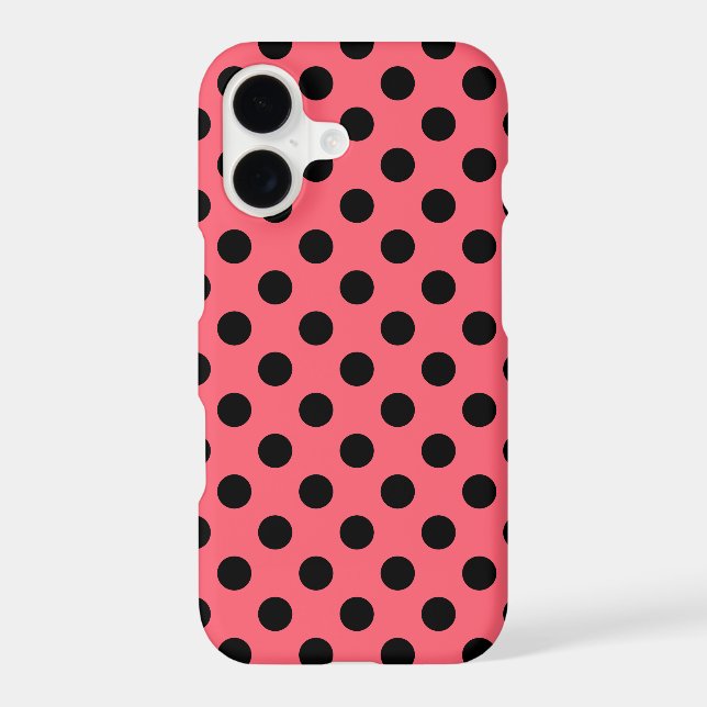 Black polka dots on coral (Back)
