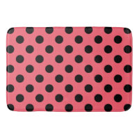 Black polka dots on coral