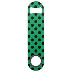 Black polka dots on fresh green
