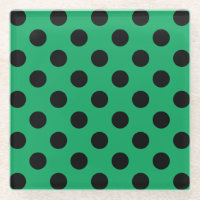Black polka dots on fresh green