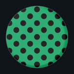 Black polka dots on fresh green magnet<br><div class="desc">Black polka dots on fresh green</div>