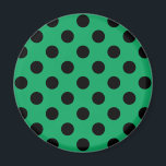 Black polka dots on fresh green magnet<br><div class="desc">Black polka dots on fresh green</div>