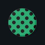 Black polka dots on fresh green magnet<br><div class="desc">Black polka dots on fresh green</div>