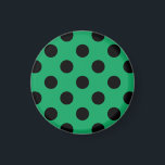 Black polka dots on fresh green magnet<br><div class="desc">Black polka dots on fresh green</div>
