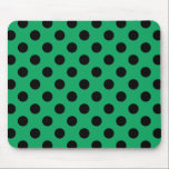 Black polka dots on fresh green mouse pad<br><div class="desc">Black polka dots on fresh green</div>