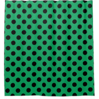 Black polka dots on fresh green