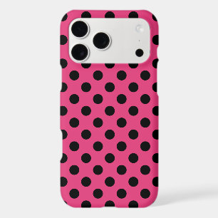 Black polka dots on fuchsia