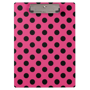 Black polka dots on fuchsia clipboard