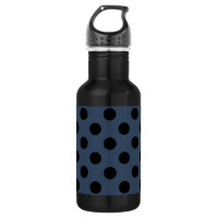 Black polka dots on gray-blue
