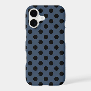 Black polka dots on grey-blue