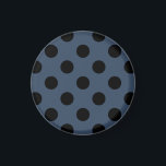 Black polka dots on grey-blue magnet<br><div class="desc">Black polka dots on grey-blue</div>