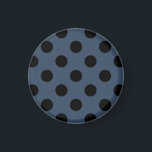 Black polka dots on grey-blue magnet<br><div class="desc">Black polka dots on grey-blue</div>