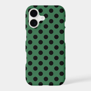 Black polka dots on kelly green