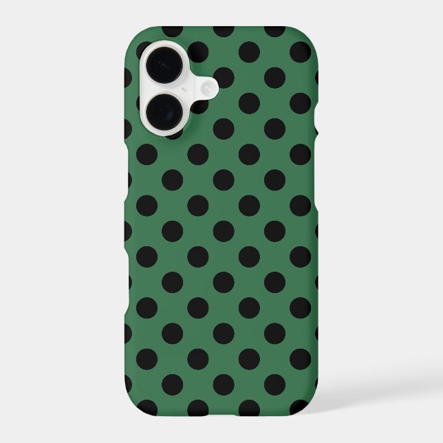 Black polka dots on kelly green (Back)