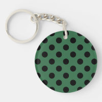 Black polka dots on kelly green