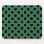 Black polka dots on kelly green mouse pad<br><div class="desc">Black polka dots on kelly green</div>