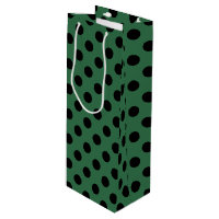 Black polka dots on kelly green