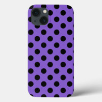 Black polka dots on lavender Case-Mate iPhone case