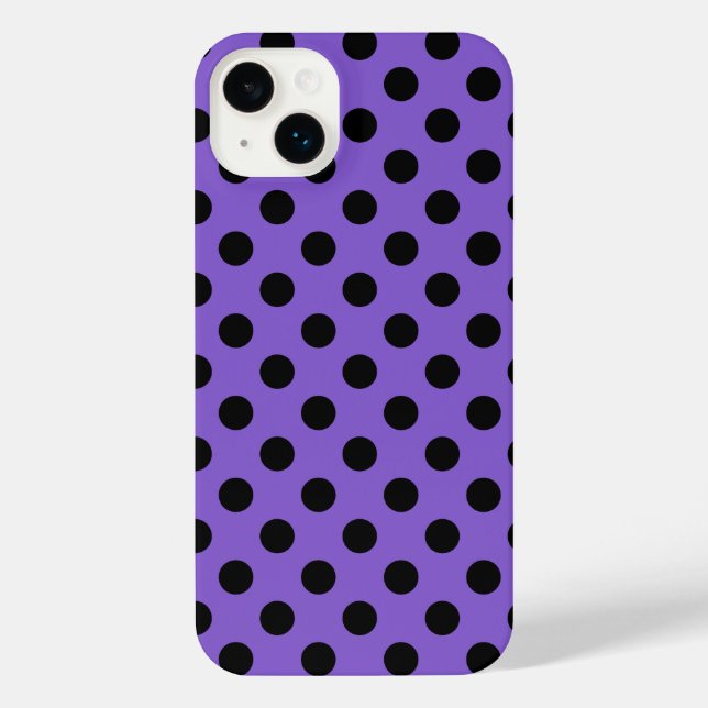 Black polka dots on lavender Case-Mate iPhone case (Back)