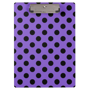 Black polka dots on lavender clipboard