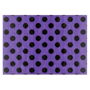Black polka dots on lavender cutting board
