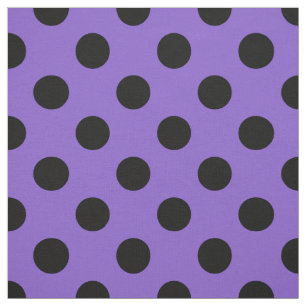 Black polka dots on lavender fabric