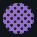 Black polka dots on lavender magnet<br><div class="desc">Black polka dots on lavender</div>
