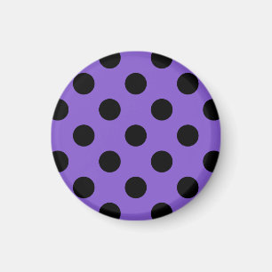 Black polka dots on lavender magnet