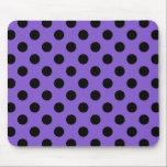 Black polka dots on lavender mouse pad<br><div class="desc">Black polka dots on lavender</div>