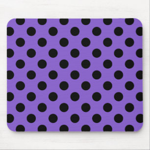 Black polka dots on lavender mouse pad