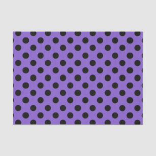 Black polka dots on lavender tissue paper