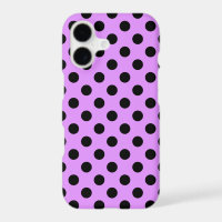 Black polka dots on lilac Case-Mate iPhone case