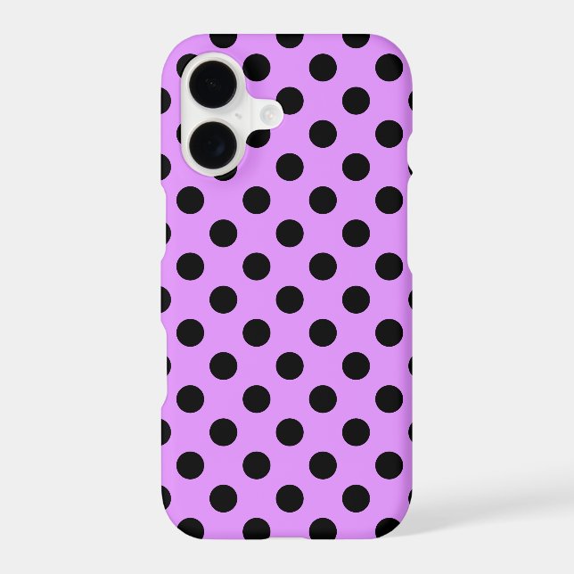 Black polka dots on lilac Case-Mate iPhone case (Back)