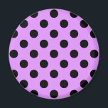 Black polka dots on lilac magnet<br><div class="desc">Black polka dots on lilac</div>