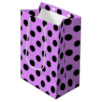 Black polka dots on lilac