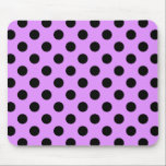 Black polka dots on lilac mouse pad<br><div class="desc">Black polka dots on lilac</div>