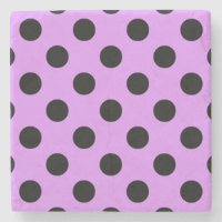 Black polka dots on lilac