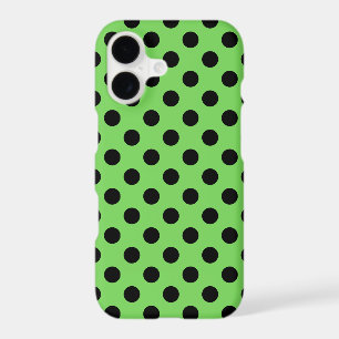 Black polka dots on lime green