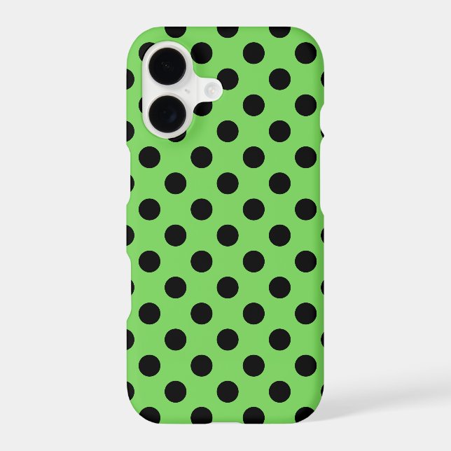 Black polka dots on lime green (Back)