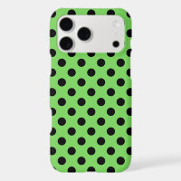 Black polka dots on lime green