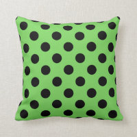 Black polka dots on lime green