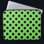 Black polka dots on lime green laptop sleeve<br><div class="desc">Black polka dots on lime green</div>