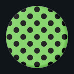 Black polka dots on lime green magnet<br><div class="desc">Black polka dots on lime green</div>
