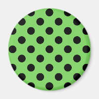 Black polka dots on lime green
