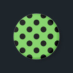 Black polka dots on lime green magnet<br><div class="desc">Black polka dots on lime green</div>