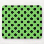 Black polka dots on lime green mouse pad<br><div class="desc">Black polka dots on lime green</div>