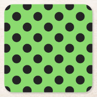 Black polka dots on lime green