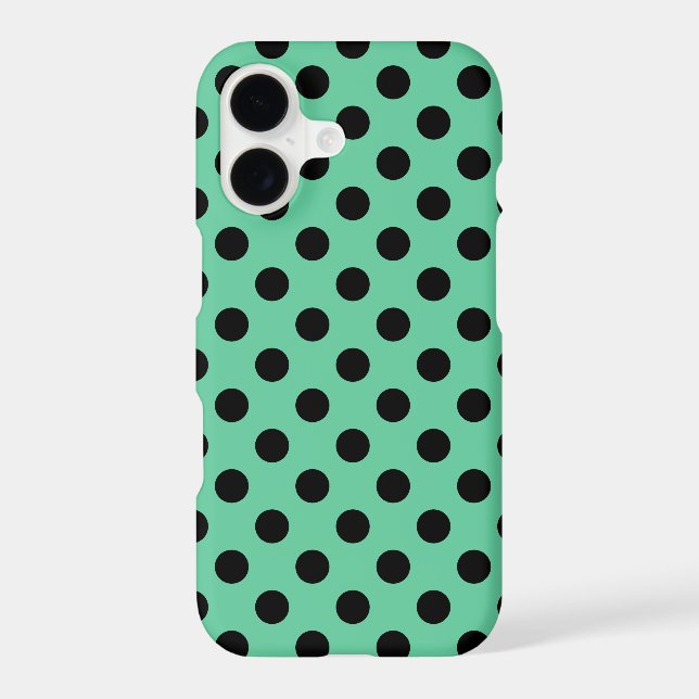 Black polka dots on mint green (Back)