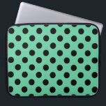 Black polka dots on mint green laptop sleeve<br><div class="desc">Black polka dots on mint green</div>