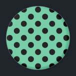 Black polka dots on mint green magnet<br><div class="desc">Black polka dots on mint green</div>